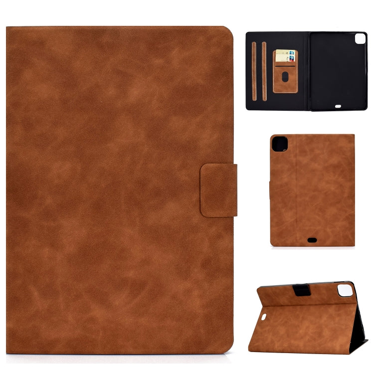 For iPad Pro 11 2024 Cowhide Texture Leather Smart Tablet Case(Brown) - iPad Pro 11 2024 Cases by PMC Jewellery | Online Shopping South Africa | PMC Jewellery | Buy Now Pay Later Mobicred