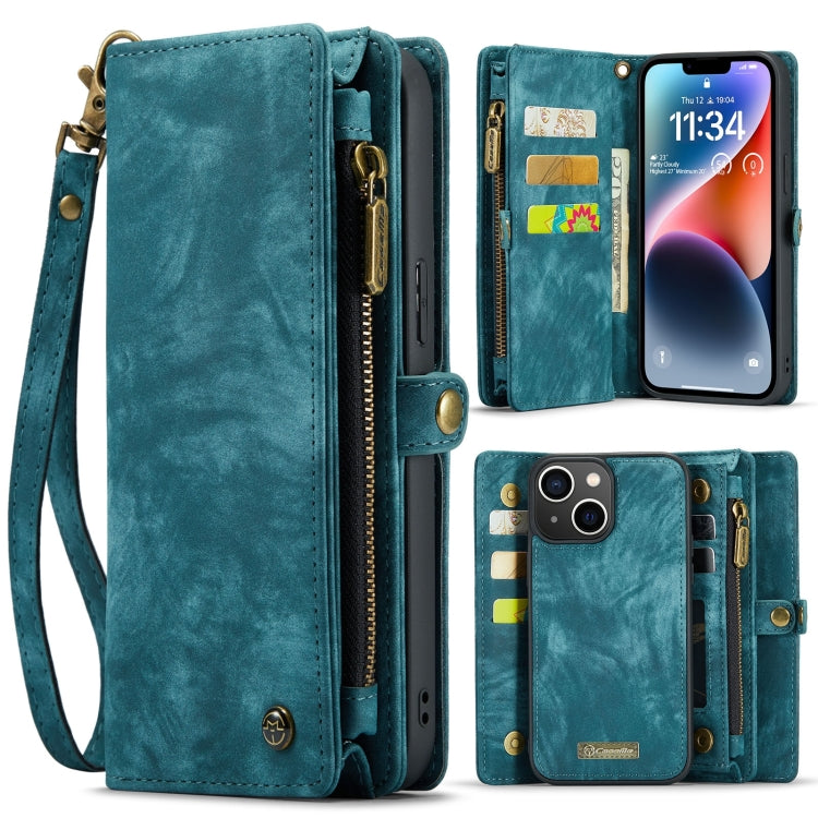 For iPhone 15 Plus CaseMe 008 Detachable Multifunctional Leather Phone Case(Blue) - iPhone 15 Plus Cases by CaseMe | Online Shopping South Africa | PMC Jewellery | Buy Now Pay Later Mobicred