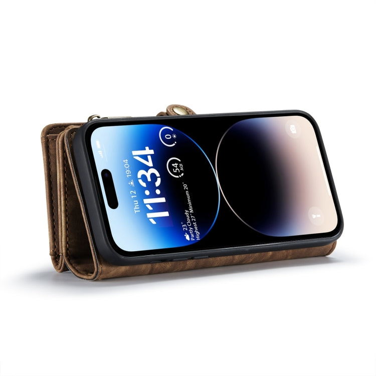 For iPhone 15 Pro Max CaseMe 008 Detachable Multifunctional Leather Phone Case(Brown) - iPhone 15 Pro Max Cases by CaseMe | Online Shopping South Africa | PMC Jewellery | Buy Now Pay Later Mobicred