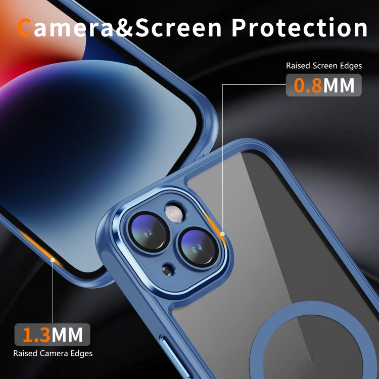 For iPhone 14 MagSafe Magnetic PC + TPU Phone Case with Lens Film(Blue) - iPhone 14 Cases by PMC Jewellery | Online Shopping South Africa | PMC Jewellery