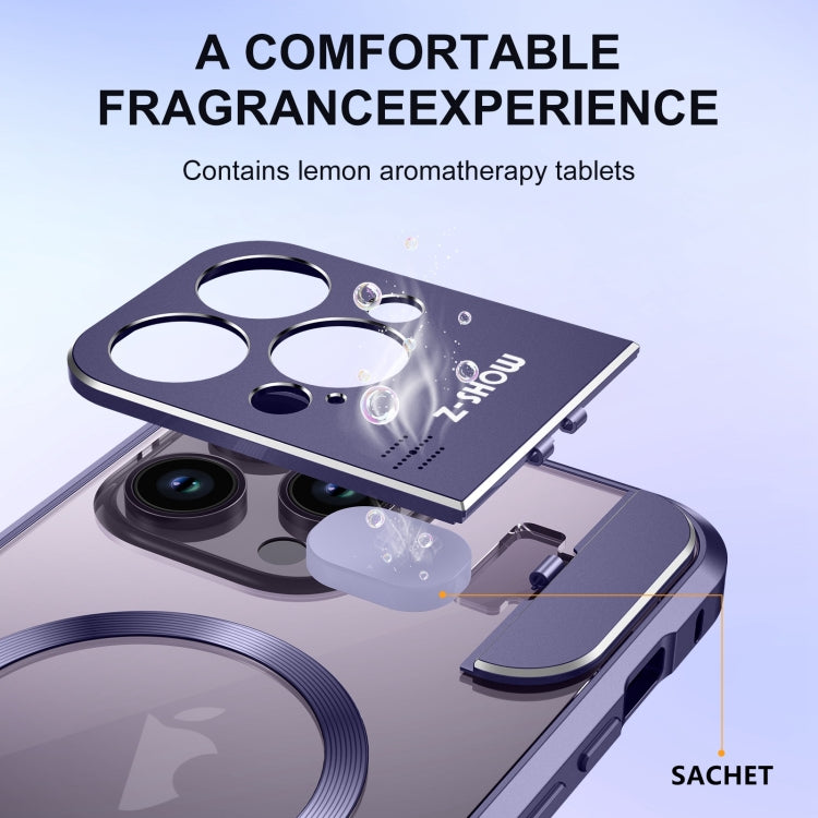 For iPhone 13 Pro Max Aromatherapy Holder Single-sided MagSafe Magnetic Phone Case(Purple) - iPhone 13 Pro Max Cases by PMc TechLife | Online Shopping South Africa | PMc TechLife | Buy Now Pay Later Mobicred