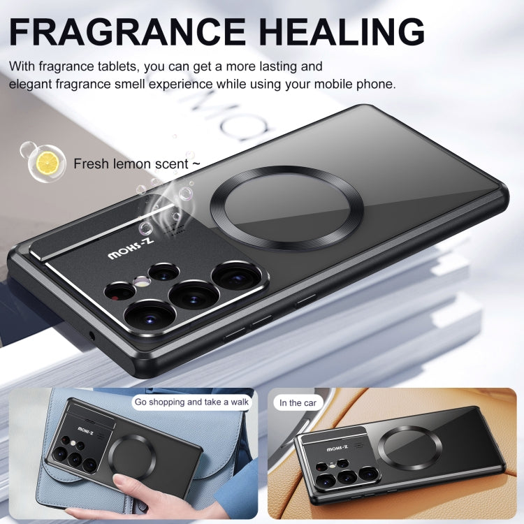 For Samsung Galaxy S21 Ultra 5G Aromatherapy Holder Single-sided MagSafe Magnetic Phone Case(Black) - Galaxy S21 Ultra 5G Cases by PMC TechLife | Online Shopping South Africa | PMC TechLife