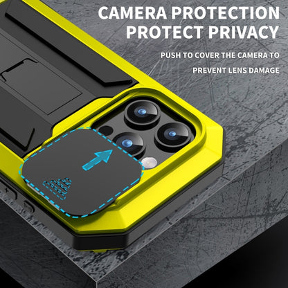 For iPhone 15 Pro Max R-JUST Sliding Camera Life Waterproof Holder Phone Case(Yellow) - iPhone 15 Pro Max Cases by R-JUST | Online Shopping South Africa | PMC Jewellery
