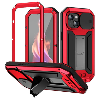 For iPhone 15 Plus R-JUST Sliding Camera Life Waterproof Holder Phone Case(Red) - iPhone 15 Plus Cases by R-JUST | Online Shopping South Africa | PMC Jewellery