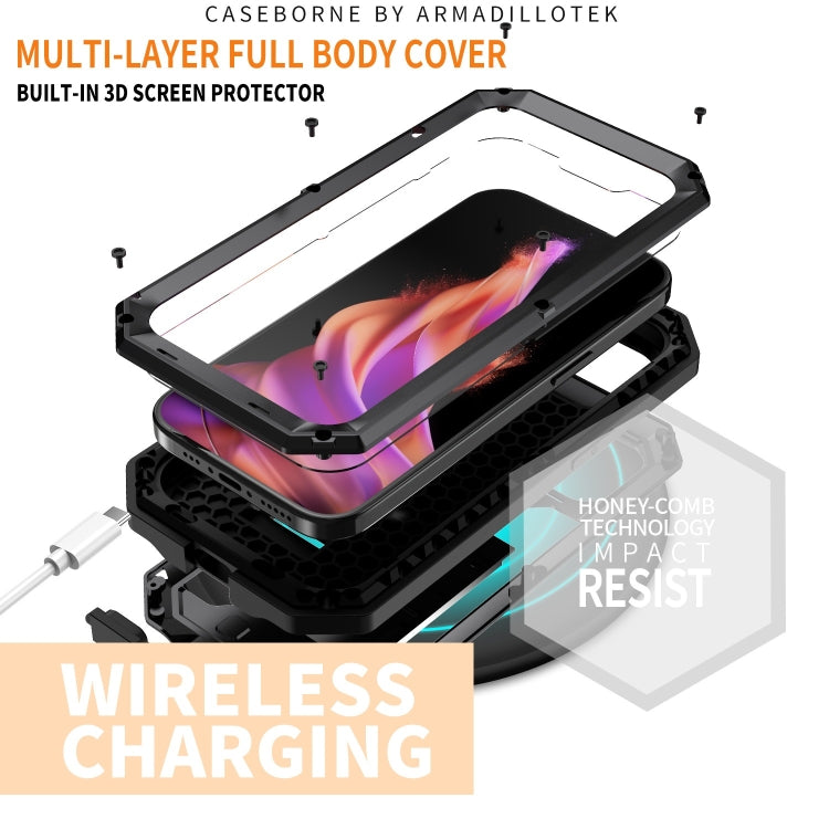 For iPhone 15 R-JUST Sliding Camera IP54 Life Waterproof Holder Phone Case(Black) - iPhone 15 Cases by R-JUST | Online Shopping South Africa | PMC Jewellery | Buy Now Pay Later Mobicred