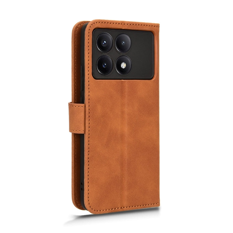 For Xiaomi Redmi K70 / K70 Pro Skin Feel Magnetic Flip Leather Phone Case(Brown) - K70 Pro Cases by PMC Jewellery | Online Shopping South Africa | PMC Jewellery | Buy Now Pay Later Mobicred