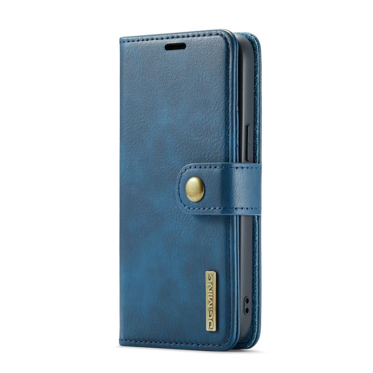 For iPhone 16e DG.MING Crazy Horse Texture Detachable Magnetic Leather Phone Case(Blue) - free shipping - PMc TechLife - Order now!