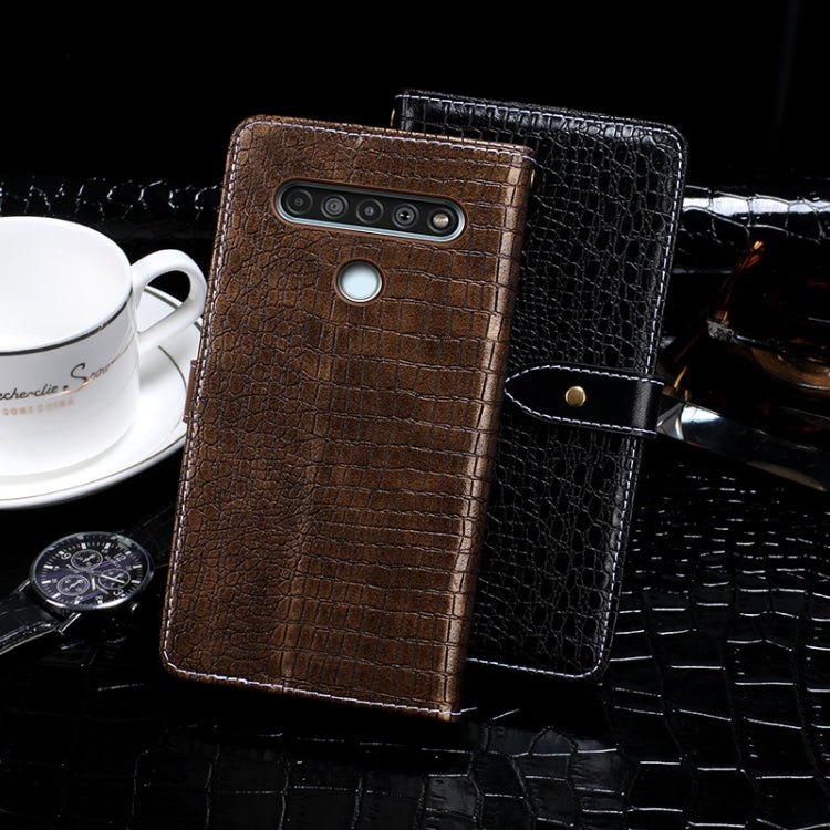 For LG K61 idewei Crocodile Texture Horizontal Flip Leather Case with Holder & Card Slots & Wallet(Dark Blue) - LG by idewei | Online Shopping South Africa | PMC Jewellery | Buy Now Pay Later Mobicred
