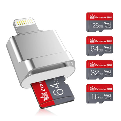 MicroDrive 8pin To TF Card Adapter Mini iPhone & iPad TF Card Reader, Capacity:64GB(Silver) -  by MICRODRIVE | Online Shopping South Africa | PMC Jewellery | Buy Now Pay Later Mobicred