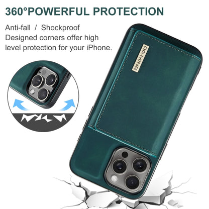 For iPhone 16 Pro DG.MING M1 Series 3-Fold Multi Card Wallet Leather Phone Case(Green) - iPhone 16 Pro Cases by DG.MING | Online Shopping South Africa | PMC Jewellery | Buy Now Pay Later Mobicred