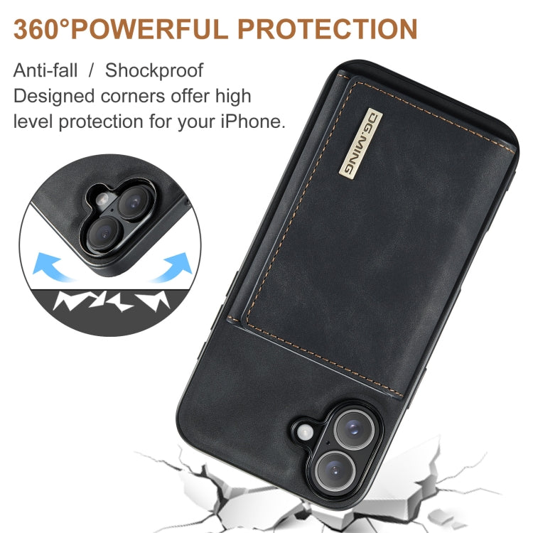 For iPhone 16 Plus DG.MING M1 Series 3-Fold Multi Card Wallet Leather Phone Case(Black) - free shipping - PMC Jewellery - Order now!