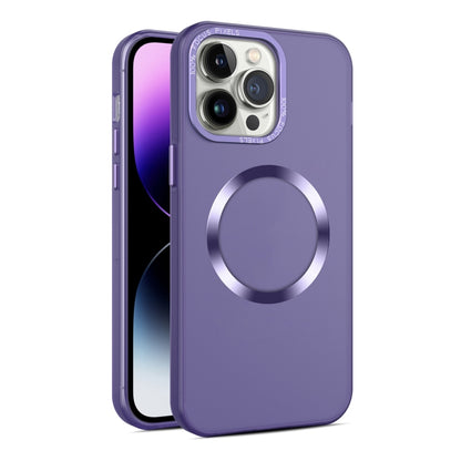 For iPhone 15 Pro CD Texture MagSafe Frosted Translucent Phone Case(Dark Purple) - iPhone 15 Pro Cases by PMC Jewellery | Online Shopping South Africa | PMC Jewellery