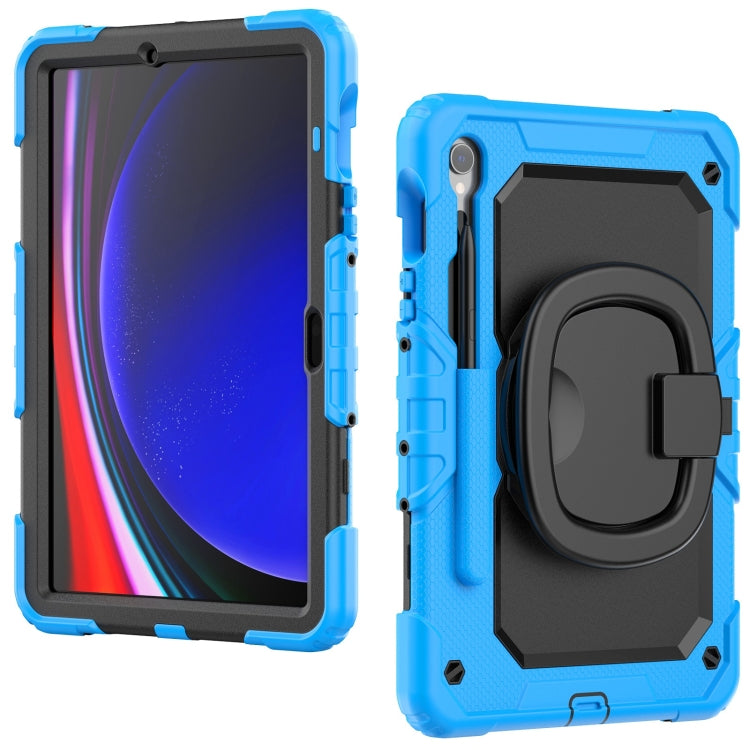 For Samsung Galaxy Tab S9 D Type Silicone Hybrid PC Tablet Case with Handle Holder(Light Blue) - free shipping - PMC Jewellery - Order now!