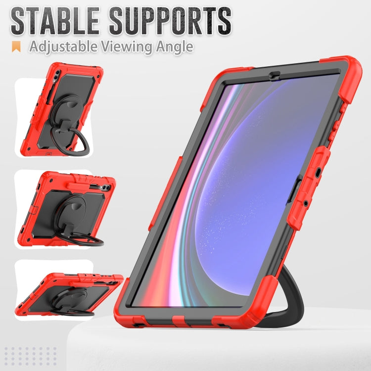 For Samsung Galaxy Tab S9+ / S10+ D Type Silicone Hybrid PC Tablet Case with Handle Holder(Red) - Galaxy Tab S9+ Cases by PMC Jewellery | Online Shopping South Africa | PMC Jewellery | Buy Now Pay Later Mobicred