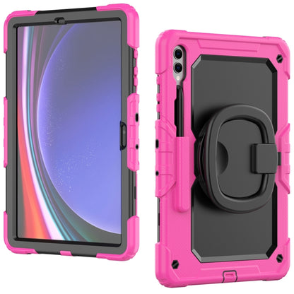 For Samsung Galaxy Tab S9+ / S10+ D Type Silicone Hybrid PC Tablet Case with Handle Holder(Rose Red) - Galaxy Tab S9+ Cases by PMC Jewellery | Online Shopping South Africa | PMC Jewellery | Buy Now Pay Later Mobicred