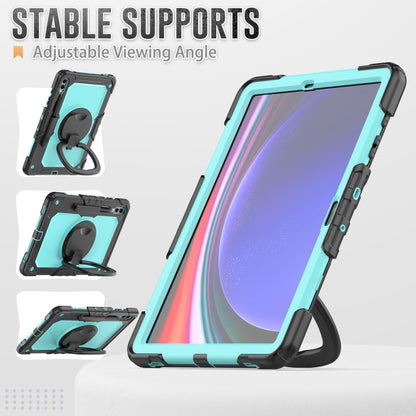 For Samsung Galaxy Tab S9+ / S10+ D Type Silicone Hybrid PC Tablet Case with Handle Holder(Light Blue PC) - Galaxy Tab S9+ Cases by PMC Jewellery | Online Shopping South Africa | PMC Jewellery | Buy Now Pay Later Mobicred