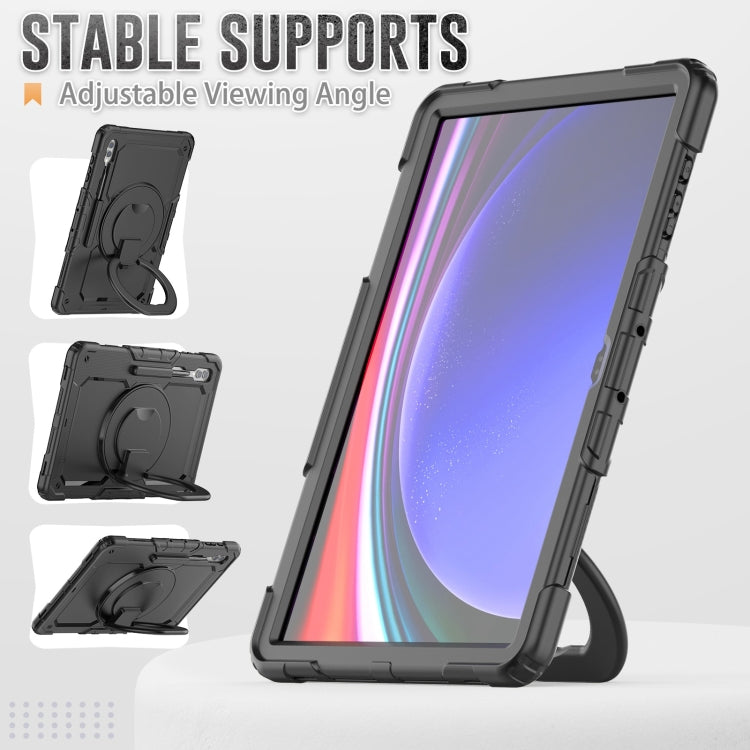 For Samsung Galaxy Tab S10 Ultra D Type Silicone Hybrid PC Tablet Case with Handle Holder(Black) - Galaxy Tab S9 Ultra Cases by PMC Jewellery | Online Shopping South Africa | PMC Jewellery | Buy Now Pay Later Mobicred