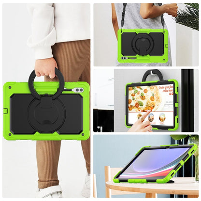 For Samsung Galaxy Tab S10 Ultra D Type Silicone Hybrid PC Tablet Case with Handle Holder(Yellow Green) - Galaxy Tab S9 Ultra Cases by PMC Jewellery | Online Shopping South Africa | PMC Jewellery | Buy Now Pay Later Mobicred