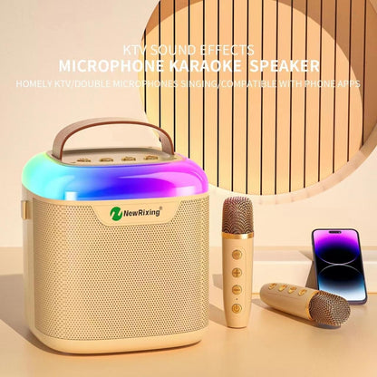 New RiXing NR8805 TWS Portable Smart Bluetooth Speaker with RGB Lighting(Beige) - Desktop Speaker by NewRixing | Online Shopping South Africa | PMC Jewellery | Buy Now Pay Later Mobicred