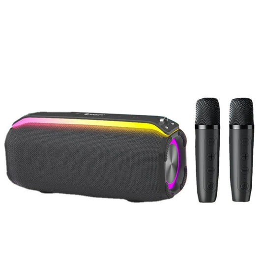 New RiXing NR8809 20W Outdoor Portable TWS Smart Wireless Bluetooth Speaker, Style:Dual Mic(Grey) - Desktop Speaker by NewRixing | Online Shopping South Africa | PMC Jewellery | Buy Now Pay Later Mobicred