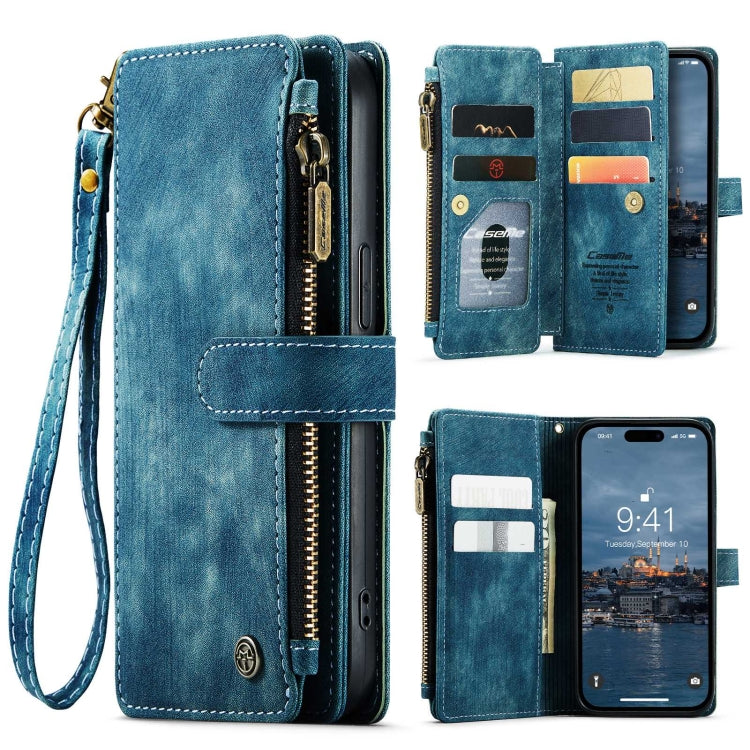 For iPhone 15 Pro CaseMe C30 Multifunctional Leather Phone Case(Blue) - iPhone 15 Pro Cases by CaseMe | Online Shopping South Africa | PMC Jewellery | Buy Now Pay Later Mobicred