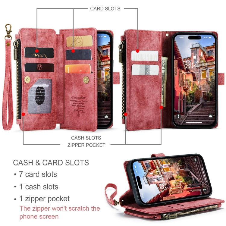 For iPhone 15 Pro Max CaseMe C30 Multifunctional Leather Phone Case(Red) - free shipping - PMC Jewellery - Order now!