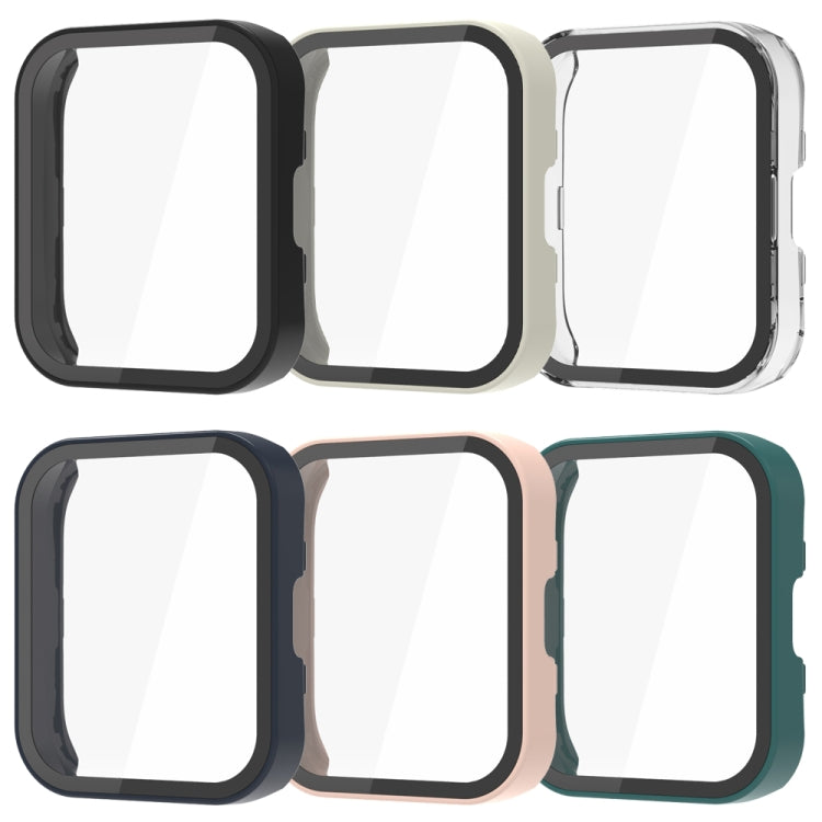 For Amazfit Bip 5 PC + Tempered Film Integrated Watch Protective Case(Dark Green) - Watch Cases by PMC TechLife | Online Shopping South Africa | PMC TechLife | Buy Now Pay Later Mobicred