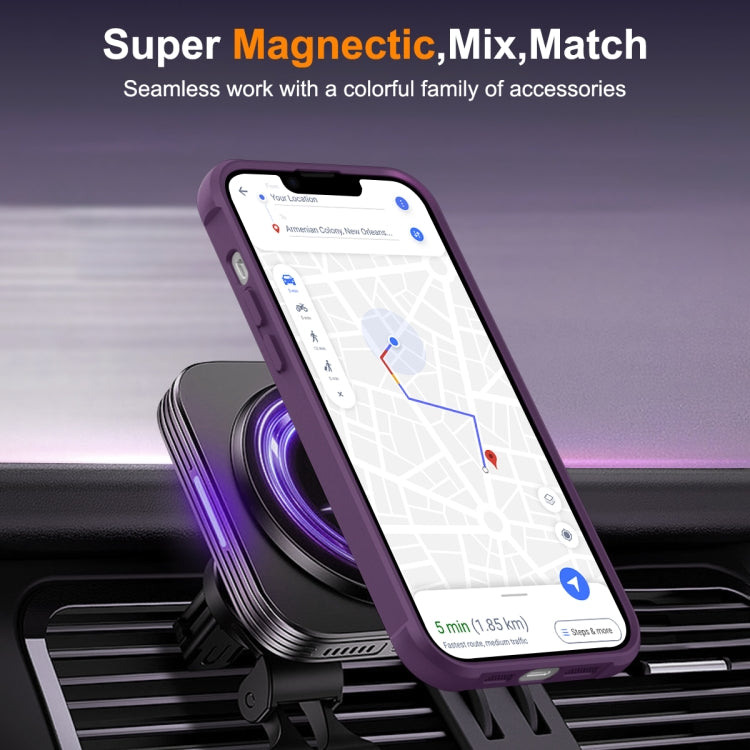 For iPhone 14 Plus MagSafe Magnetic Rotating Holder Phone Case(Purple) - iPhone 14 Plus Cases by PMC Jewellery | Online Shopping South Africa | PMC Jewellery