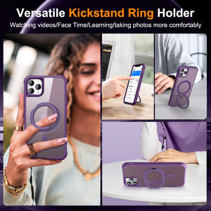 For iPhone 11 Pro Max MagSafe Magnetic Rotating Holder Phone Case(Purple) - iPhone 11 Pro Max Cases by PMC Jewellery | Online Shopping South Africa | PMC Jewellery