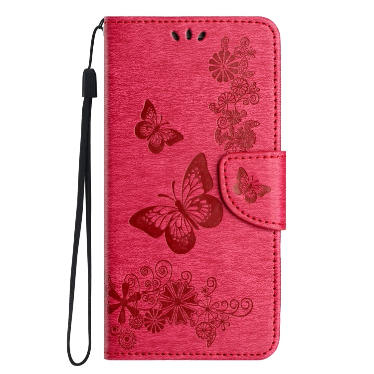 For iPhone 16 Plus Butterfly Embossed Flip Leather Phone Case(Red) - iPhone 16 Plus Cases by PMC TechLife | Online Shopping South Africa | PMC TechLife | Buy Now Pay Later Mobicred