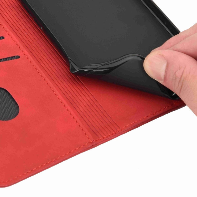For iPhone 16 Skin Feel Splicing Leather Phone Case(Red) - iPhone 16 Cases by PMC TechLife | Online Shopping South Africa | PMC TechLife | Buy Now Pay Later Mobicred