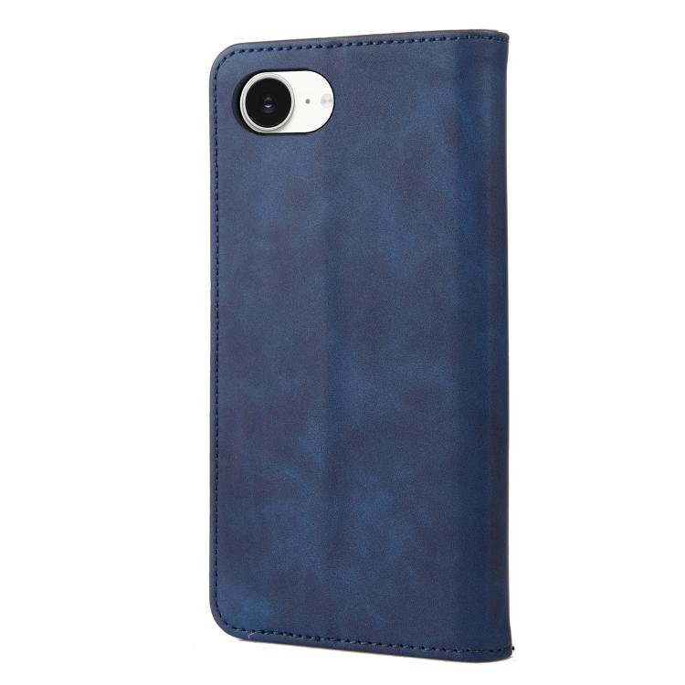 For iPhone 16e Skin Feel Splicing Leather Phone Case(Blue) - iPhone 16e Cases by PMC TechLife | Online Shopping South Africa | PMC TechLife | Buy Now Pay Later Mobicred