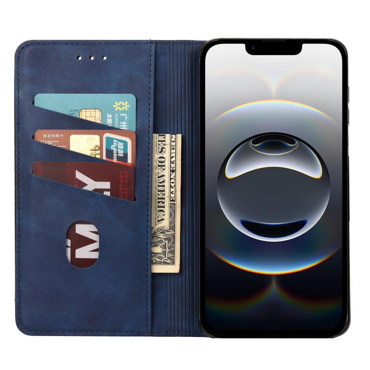 For iPhone 16e Skin Feel Splicing Leather Phone Case(Blue) - iPhone 16e Cases by PMC TechLife | Online Shopping South Africa | PMC TechLife | Buy Now Pay Later Mobicred