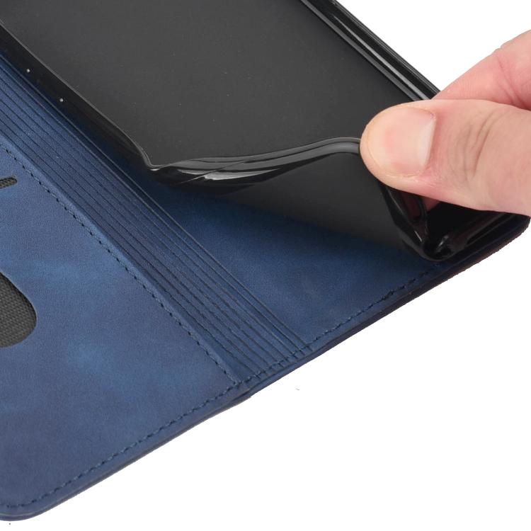 For iPhone 16e Skin Feel Splicing Leather Phone Case(Blue) - iPhone 16e Cases by PMC TechLife | Online Shopping South Africa | PMC TechLife | Buy Now Pay Later Mobicred