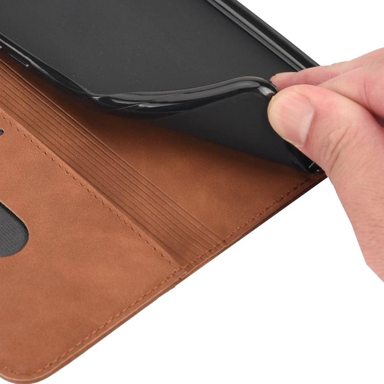 For iPhone 16e Skin Feel Splicing Leather Phone Case(Brown) - iPhone 16e Cases by PMC TechLife | Online Shopping South Africa | PMC TechLife | Buy Now Pay Later Mobicred