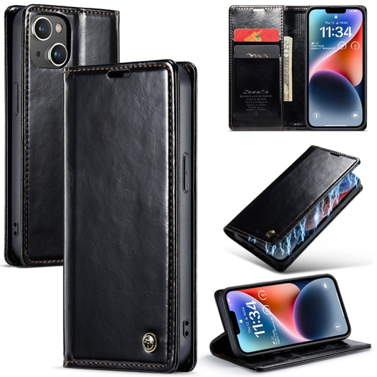 For iPhone 15 CaseMe 003 Crazy Horse Texture Leather Phone Case(Black) - iPhone 15 Cases by CaseMe | Online Shopping South Africa | PMC Jewellery | Buy Now Pay Later Mobicred