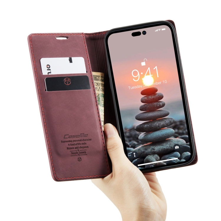 For iPhone 15 Pro Max CaseMe 013 Multifunctional Horizontal Flip Leather Phone Case(Wine Red) - iPhone 15 Pro Max Cases by CaseMe | Online Shopping South Africa | PMC Jewellery | Buy Now Pay Later Mobicred