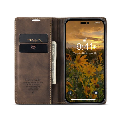 For iPhone 15 Pro CaseMe 013 Multifunctional Horizontal Flip Leather Phone Case(Coffee) - iPhone 15 Pro Cases by CaseMe | Online Shopping South Africa | PMC Jewellery | Buy Now Pay Later Mobicred