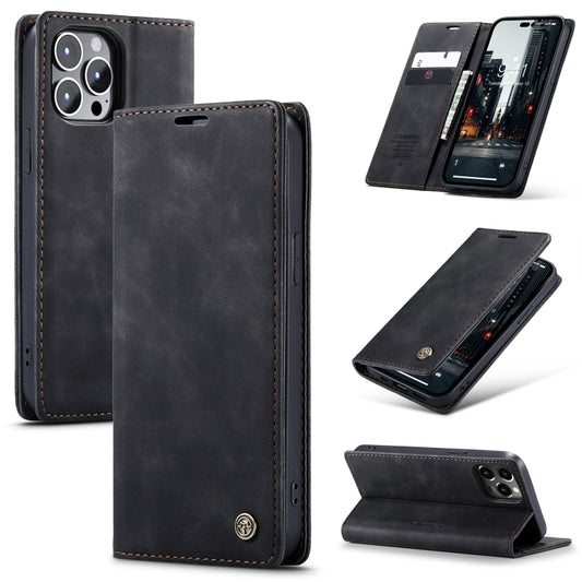 For iPhone 15 Pro CaseMe 013 Multifunctional Horizontal Flip Leather Phone Case(Black) - iPhone 15 Pro Cases by CaseMe | Online Shopping South Africa | PMC Jewellery | Buy Now Pay Later Mobicred