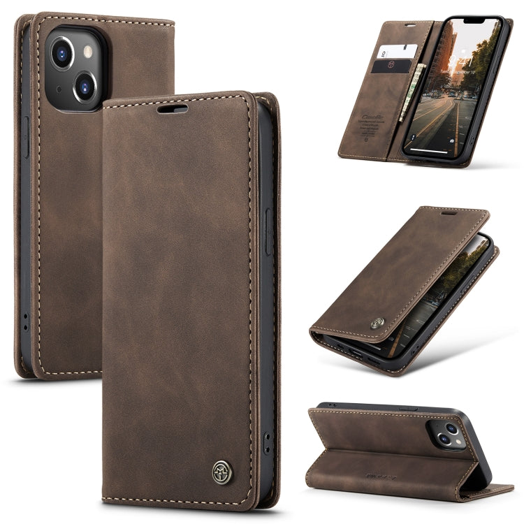 For iPhone 15 Plus CaseMe 013 Multifunctional Horizontal Flip Leather Phone Case(Coffee) - iPhone 15 Plus Cases by CaseMe | Online Shopping South Africa | PMC Jewellery | Buy Now Pay Later Mobicred