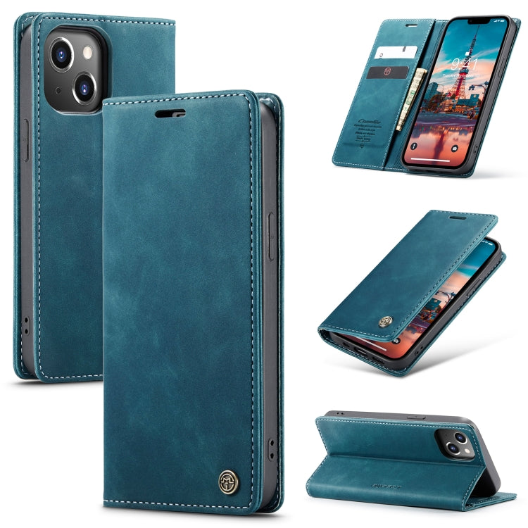 For iPhone 15 Plus CaseMe 013 Multifunctional Horizontal Flip Leather Phone Case(Blue) - iPhone 15 Plus Cases by CaseMe | Online Shopping South Africa | PMC Jewellery | Buy Now Pay Later Mobicred