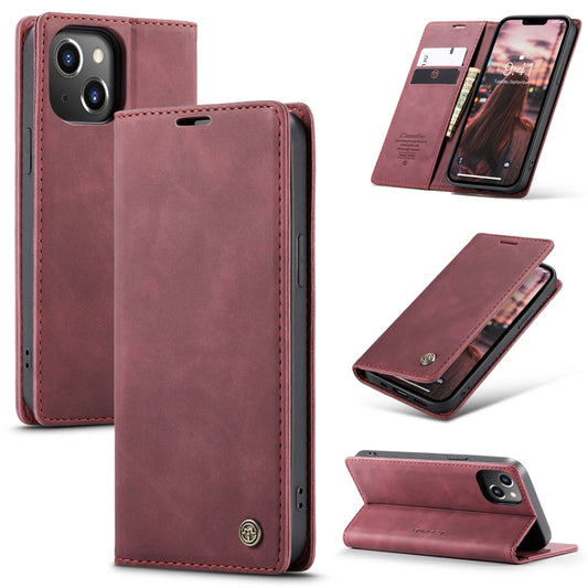 For iPhone 15 CaseMe 013 Multifunctional Horizontal Flip Leather Phone Case(Wine Red) - iPhone 15 Cases by CaseMe | Online Shopping South Africa | PMC Jewellery | Buy Now Pay Later Mobicred