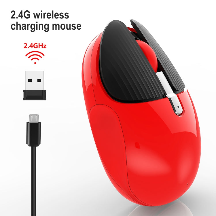 HXSJ M106 2.4GHZ 1600dpi Single-mode Wireless Mouse USB Rechargeable(Red) - Wireless Mice by HXSJ | Online Shopping South Africa | PMC Jewellery | Buy Now Pay Later Mobicred