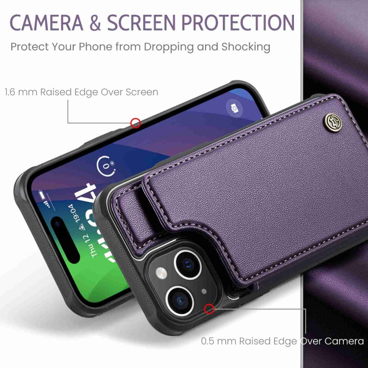 For iPhone 15 Plus CaseMe C22 Card Slots Holder RFID Anti-theft Phone Case(Purple) - iPhone 15 Plus Cases by CaseMe | Online Shopping South Africa | PMC Jewellery | Buy Now Pay Later Mobicred