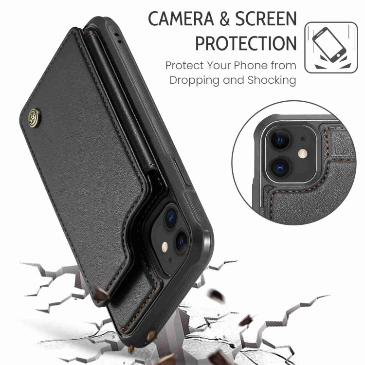For iPhone 11 CaseMe C22 Card Slots Holder RFID Anti-theft Phone Case(Black) - free shipping - PMC Jewellery - Order now!