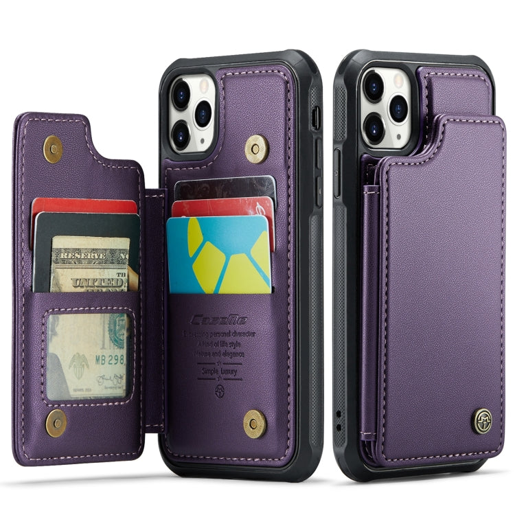 For iPhone 11 Pro Max CaseMe C22 Card Slots Holder RFID Anti-theft Phone Case(Purple) - iPhone 11 Pro Max Cases by CaseMe | Online Shopping South Africa | PMC Jewellery | Buy Now Pay Later Mobicred