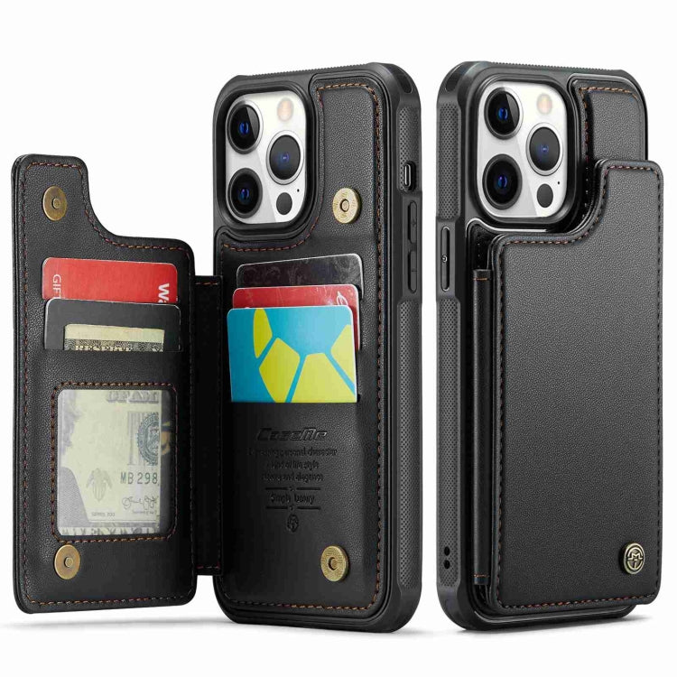 For iPhone 12 Pro Max CaseMe C22 Card Slots Holder RFID Anti-theft Phone Case(Black) - free shipping - PMC Jewellery - Order now!