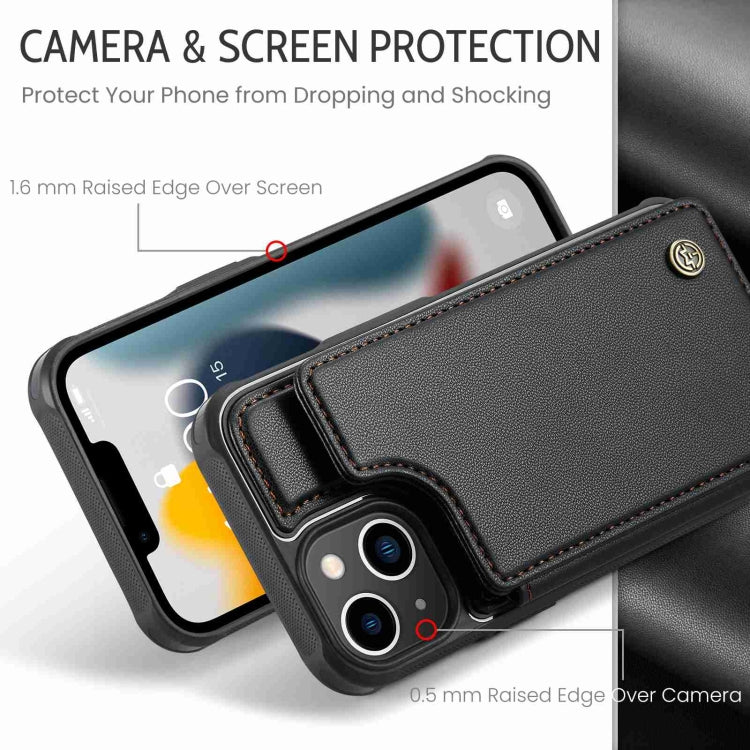 For iPhone 13 CaseMe C22 Card Slots Holder RFID Anti-theft Phone Case(Black) - iPhone 13 Cases by CaseMe | Online Shopping South Africa | PMC Jewellery | Buy Now Pay Later Mobicred