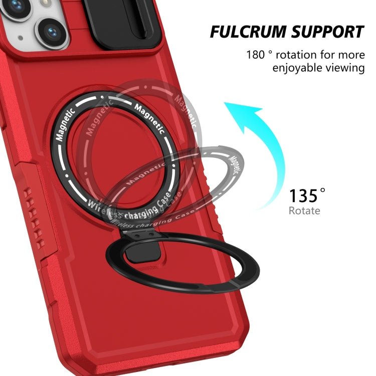 For iPhone 14 Sliding Camshield Magsafe Holder TPU Hybrid PC Phone Case(Red) - iPhone 14 Cases by PMC Jewellery | Online Shopping South Africa | PMC Jewellery