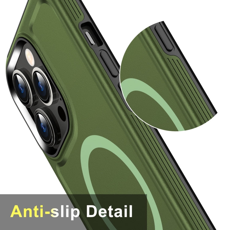 For iPhone 14 Pro Shield Armor MagSafe TPU Hybrid PC Phone Case(Grass Green) - iPhone 14 Pro Cases by PMC Jewellery | Online Shopping South Africa | PMC Jewellery